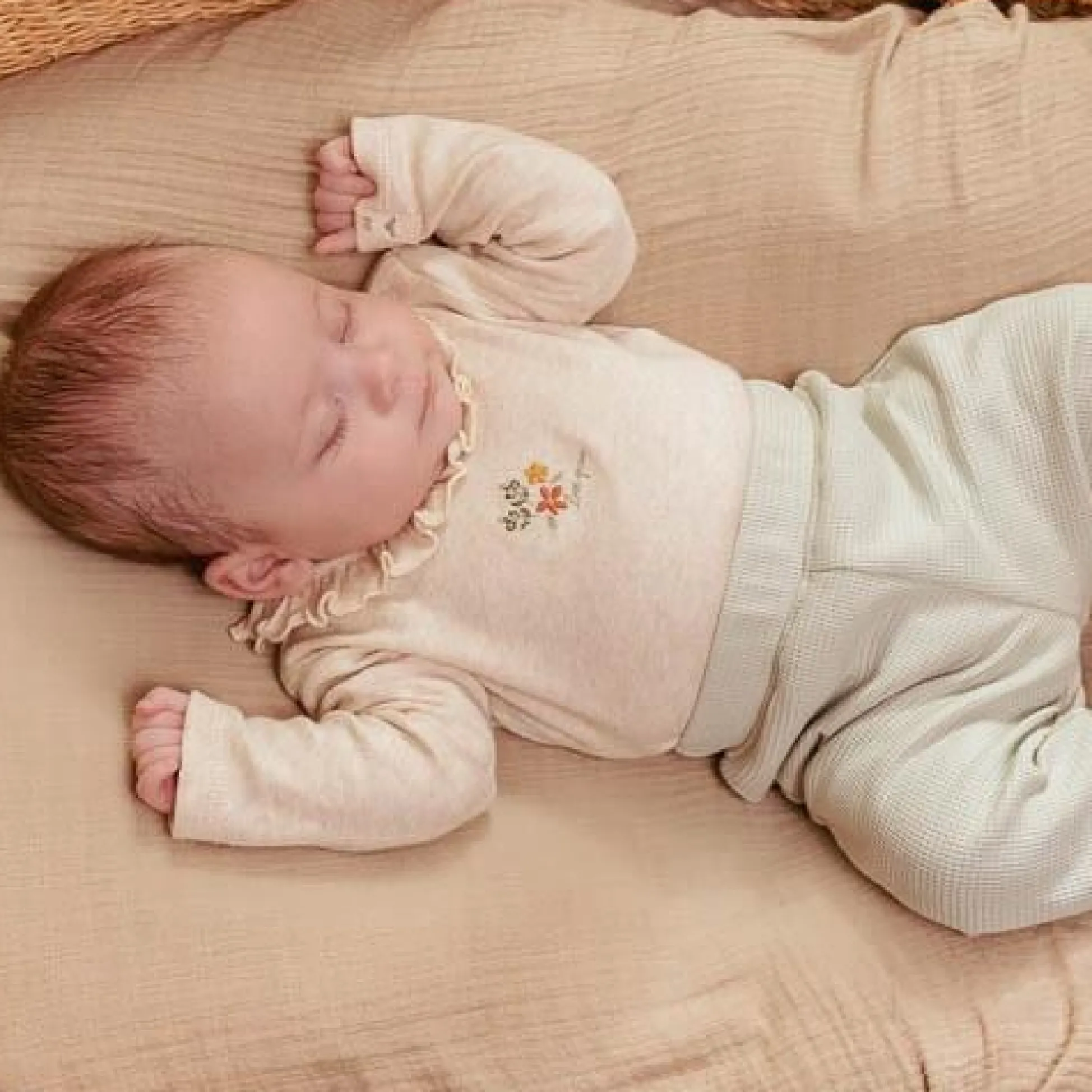 Long sleeve romper - Sand - Little Farm - Print