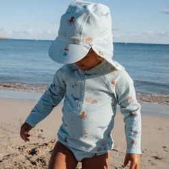 Long sleeve swim shirt - UPF 40 - Green - Ocean Friends