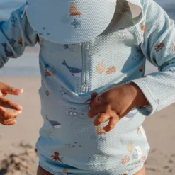 Long sleeve swim shirt - UPF 40 - Green - Ocean Friends