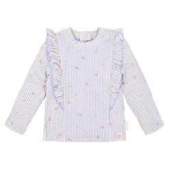 Long sleeve swim shirt - UPF 40 - Purple - Stripes