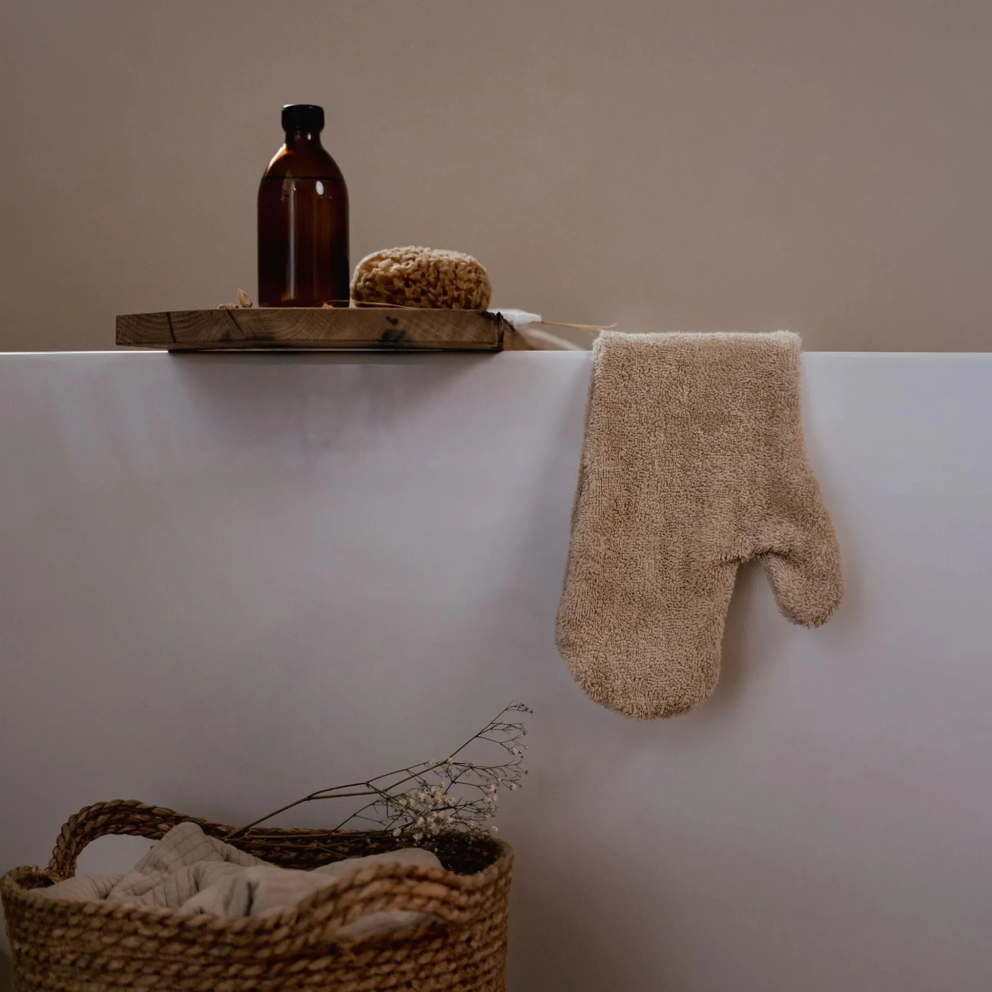 Long washcloth - Beige - Newborn Naturals - Little Goose