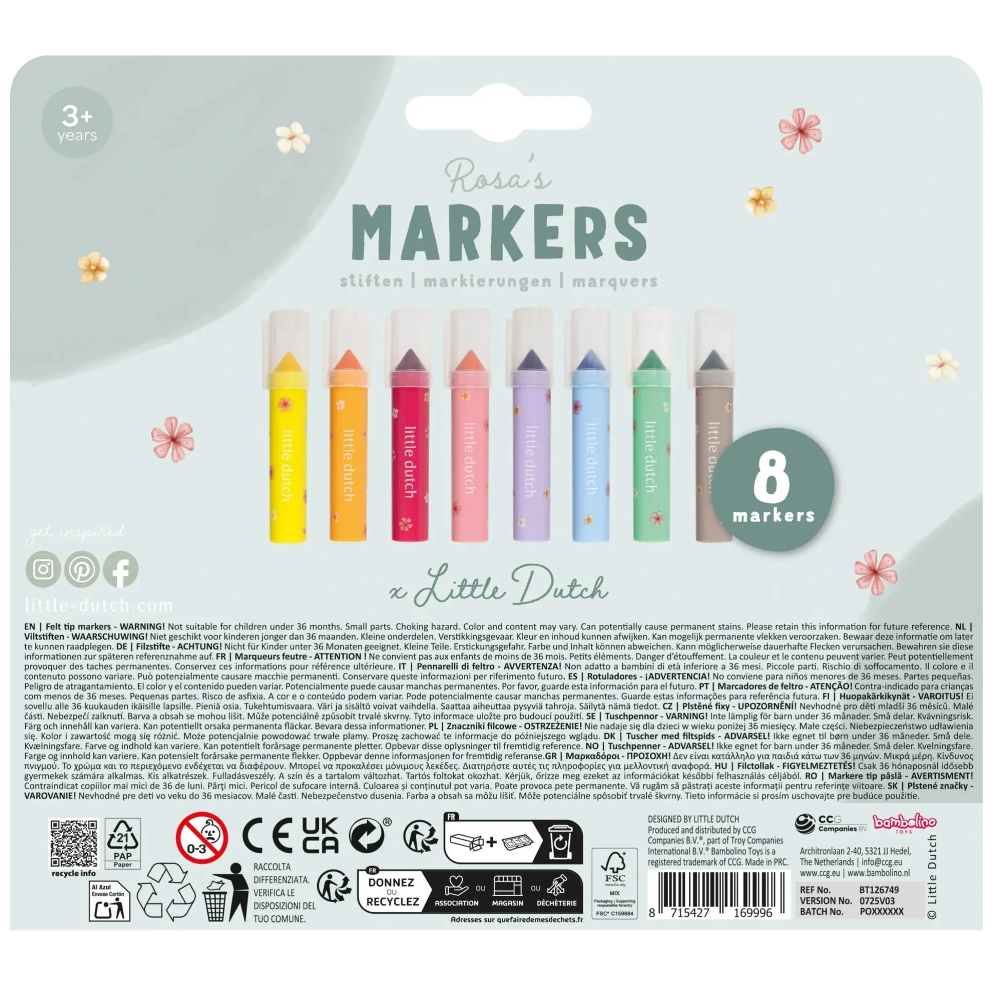 Markers - Multicolored - Essentials - Pink