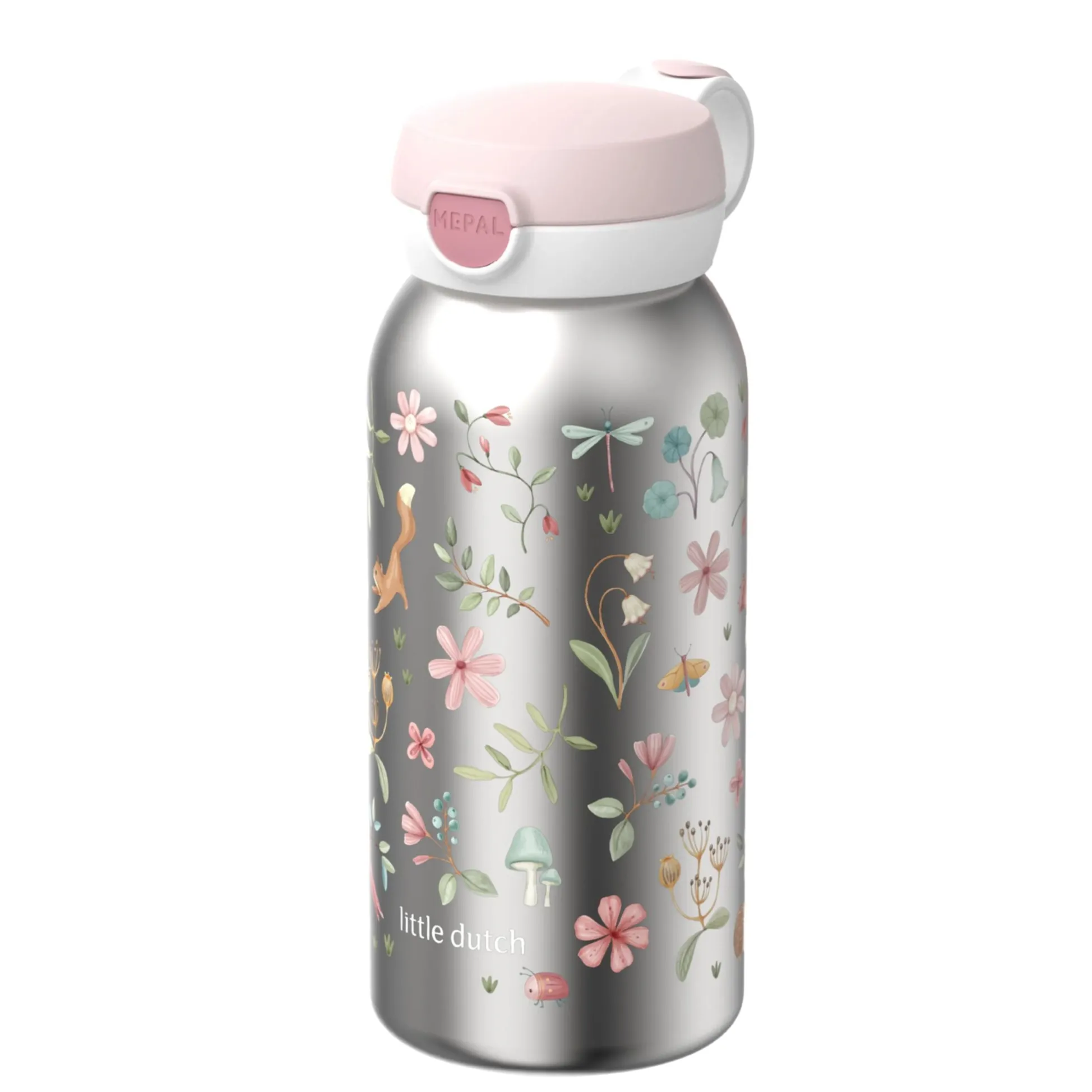Mepal stainless steel pop-up drinks bottle 600 ml - Pink