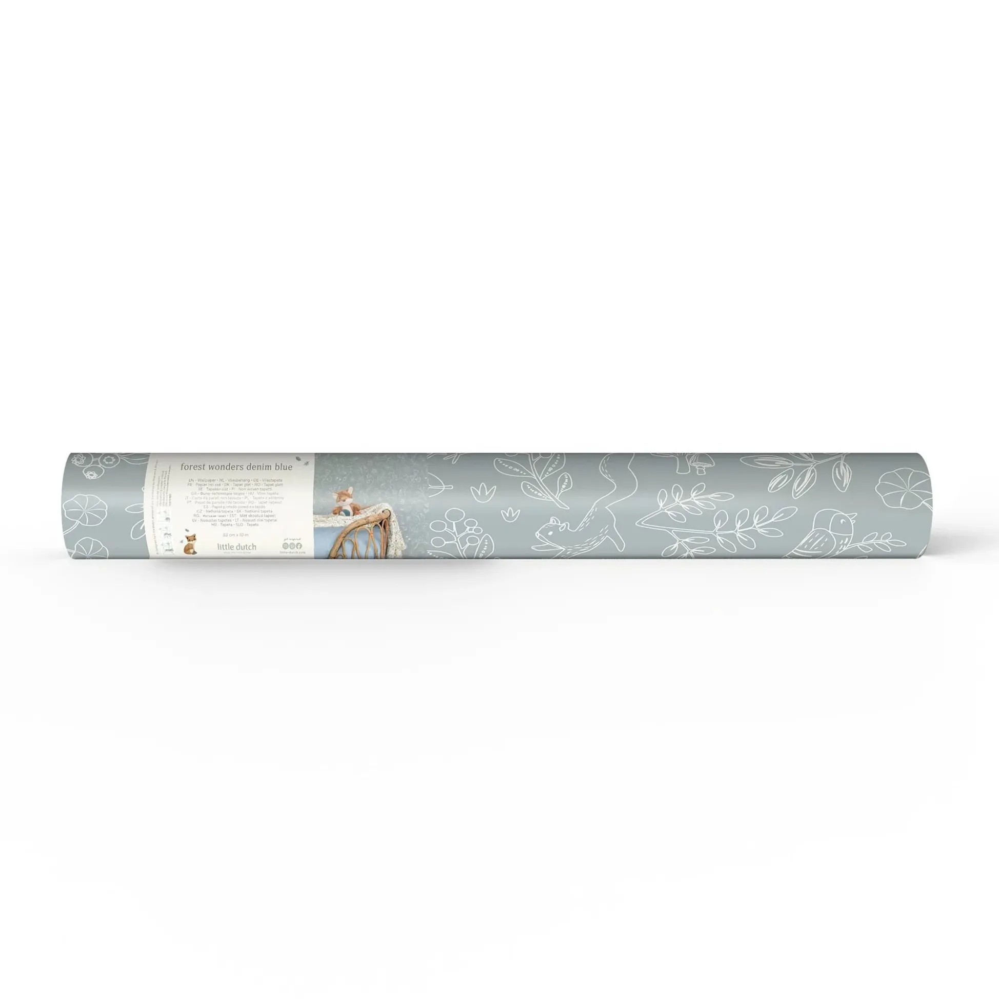 Non-woven wallpaper – Blue – Forest Friends – Forest Wonder