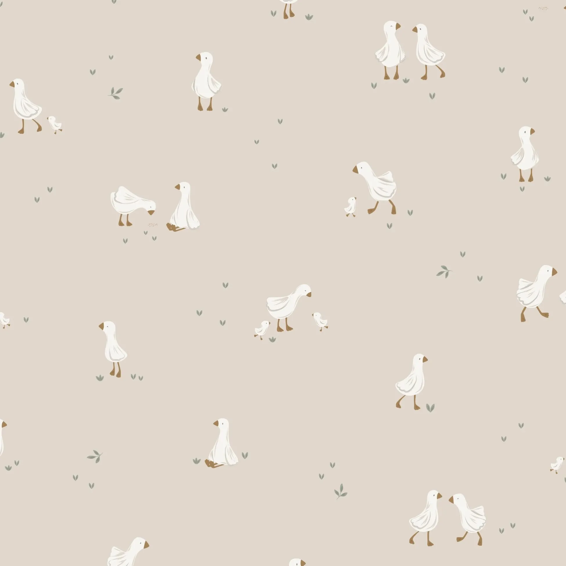 Non-woven wallpaper – White – Little Goose