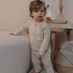 One -piece pajamas - sand - striped