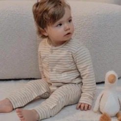 One -piece pajamas - sand - striped