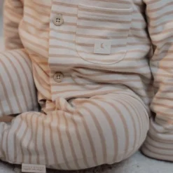 One -piece pajamas - sand - striped