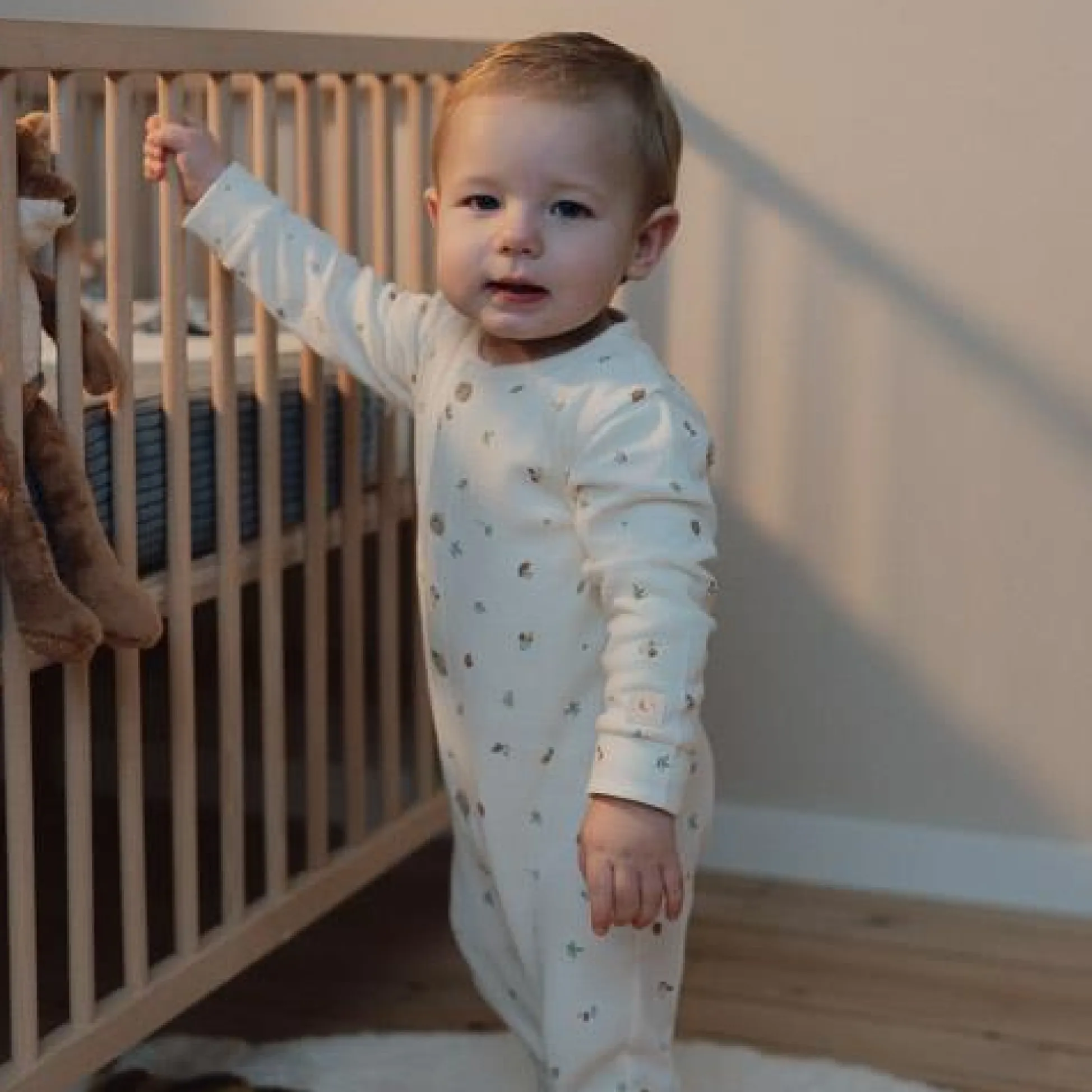 One-piece pajamas - White - Forest Friends - Forest Treasures