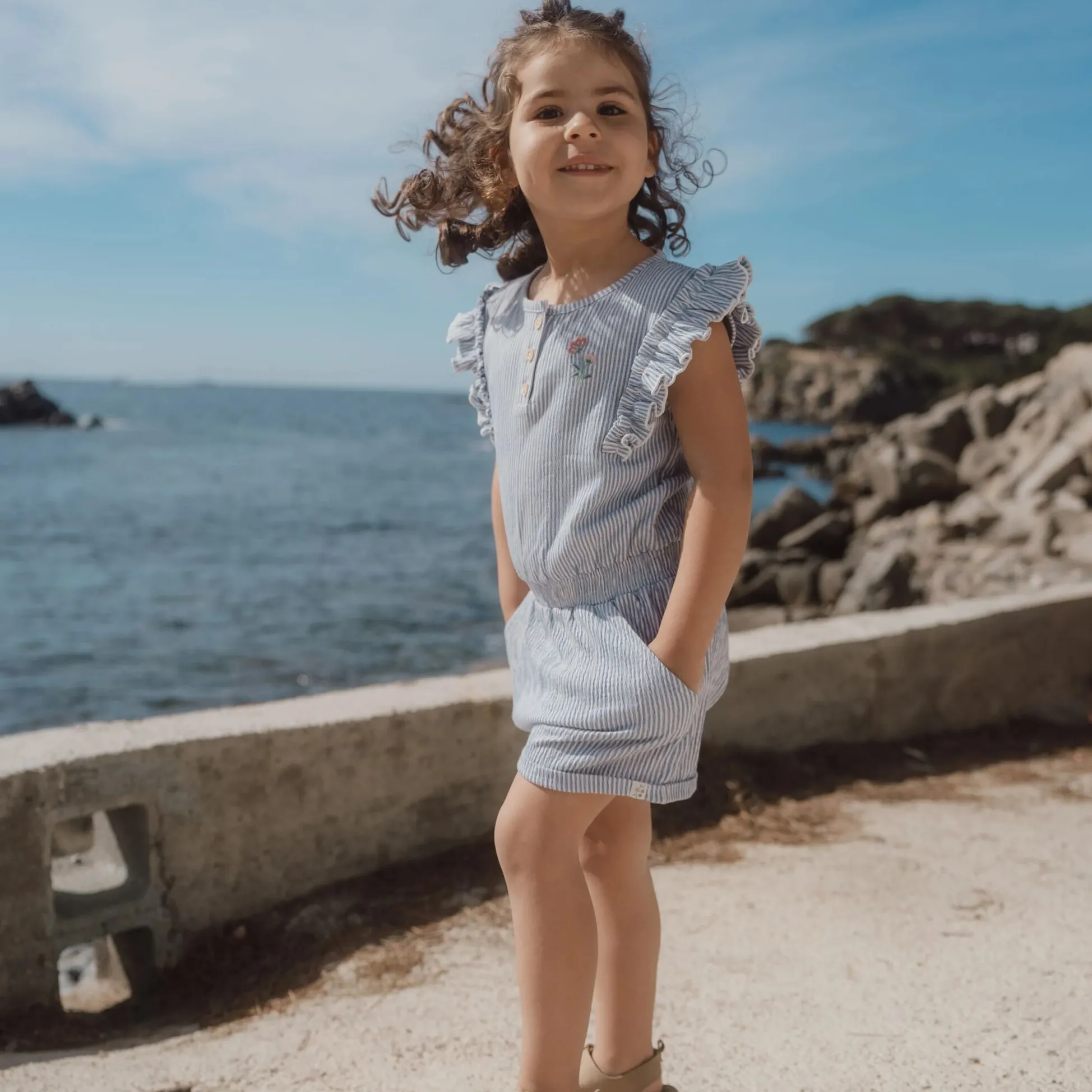 Overalls - Blue - Denim Blue Stripe