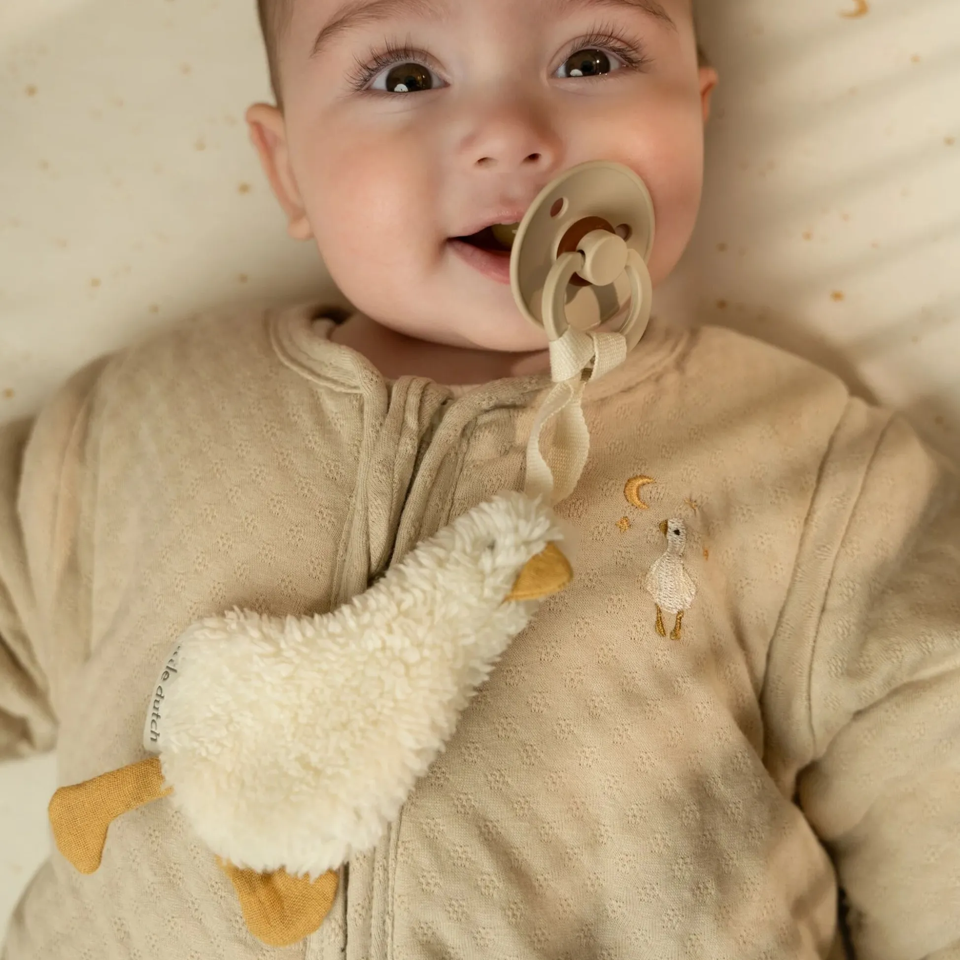 Pacifier Cloth - White - Newborn Naturals - Little Goose