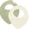 2-pack Bandana bib - Green - Essentials - Blueberry Leaves