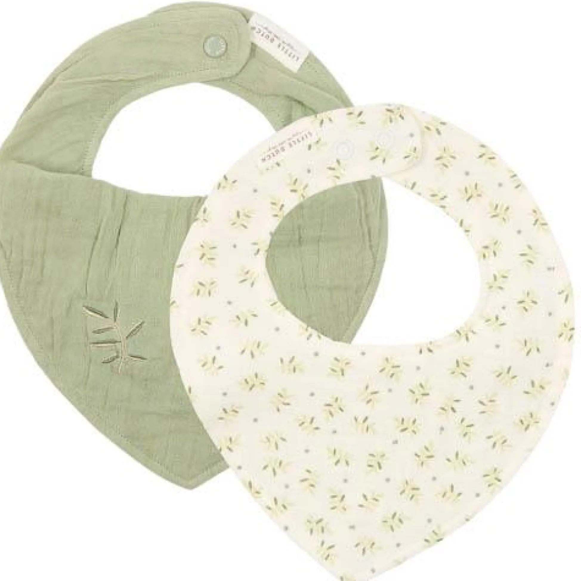 2-pack Bandana bib - Green - Essentials - Blueberry Leaves