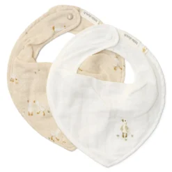 2-pack bandana bib - White - Newborn Naturals - Little Goose