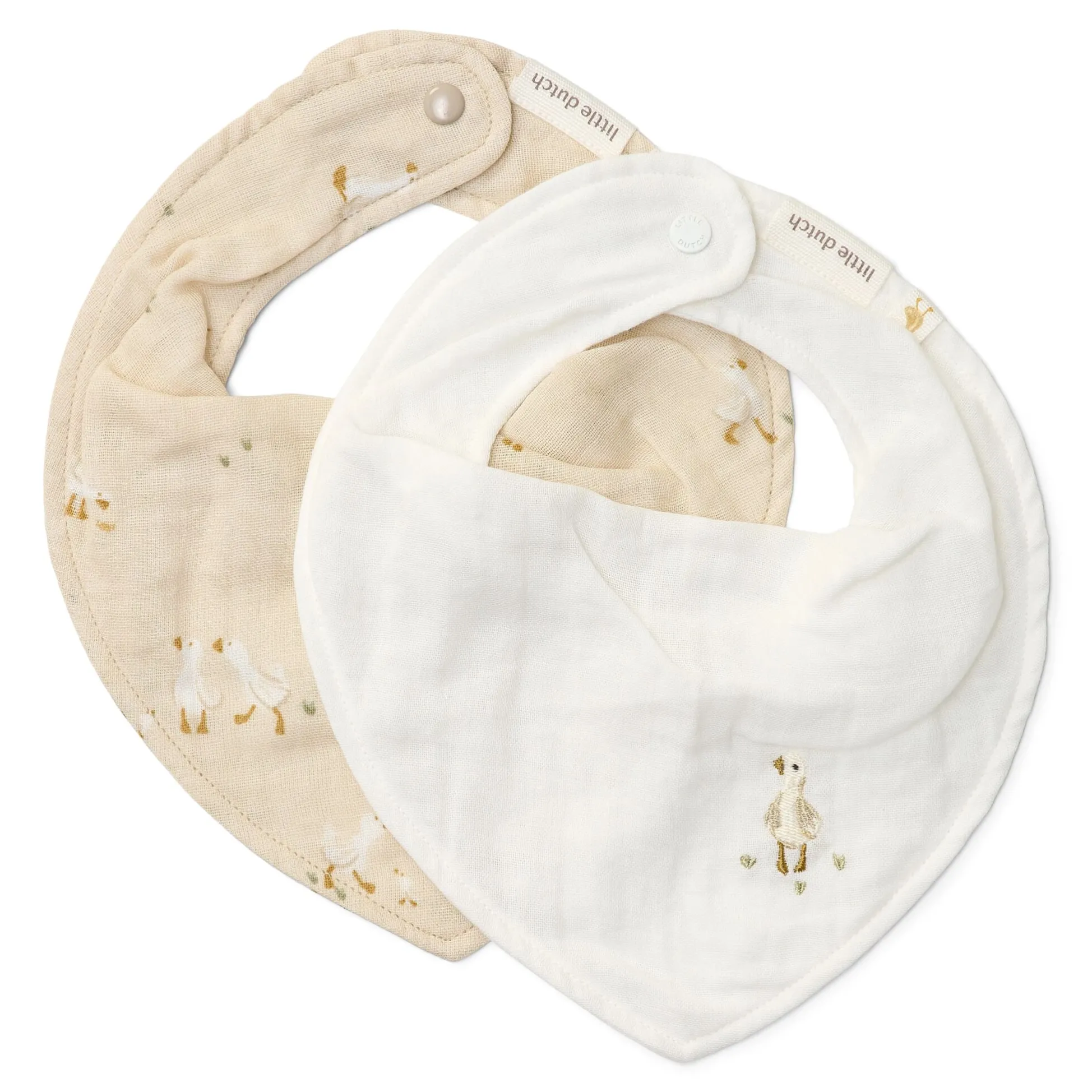 2-pack bandana bib - White - Newborn Naturals - Little Goose