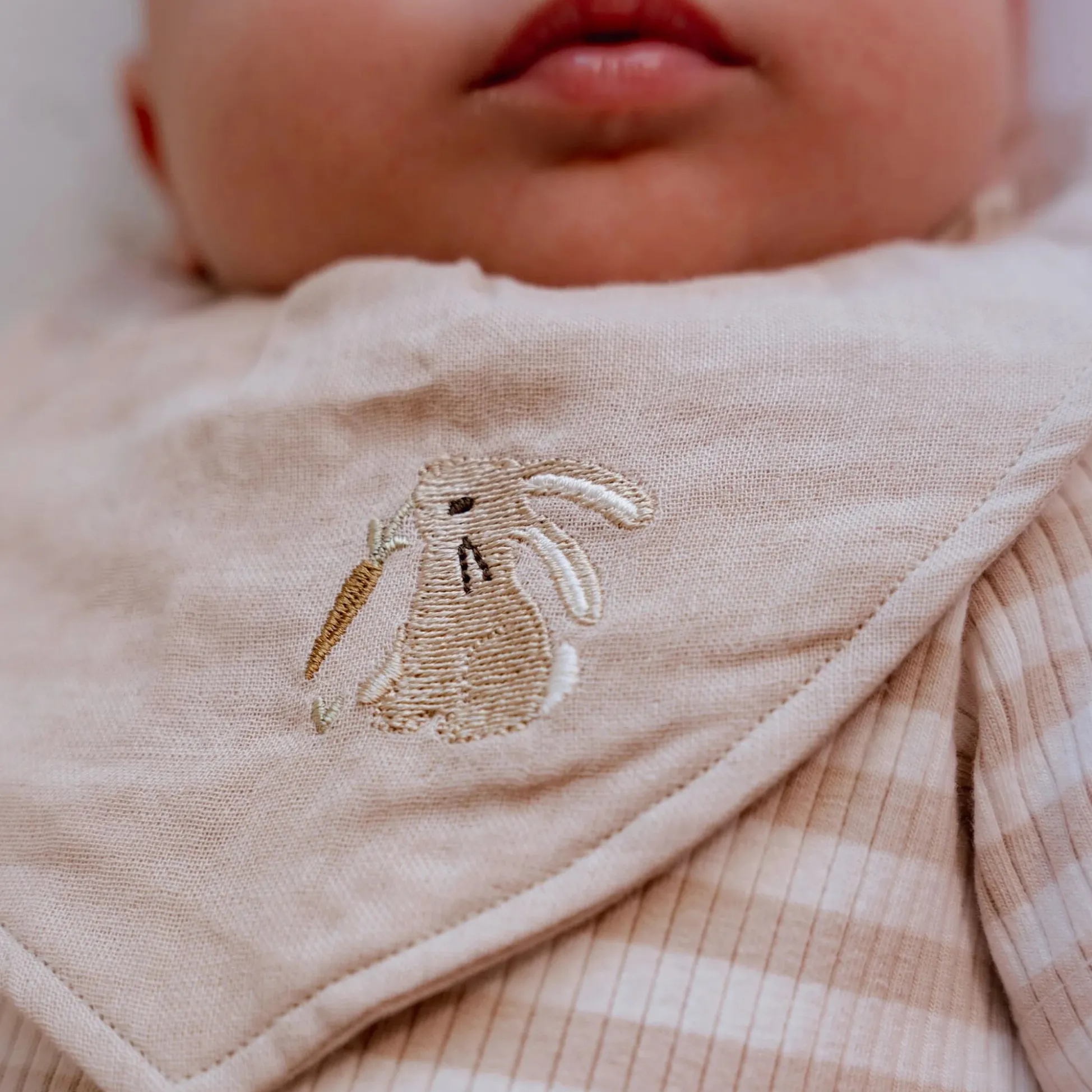 2-pack bandana bib - White - Newborn Naturals - Baby Bunny