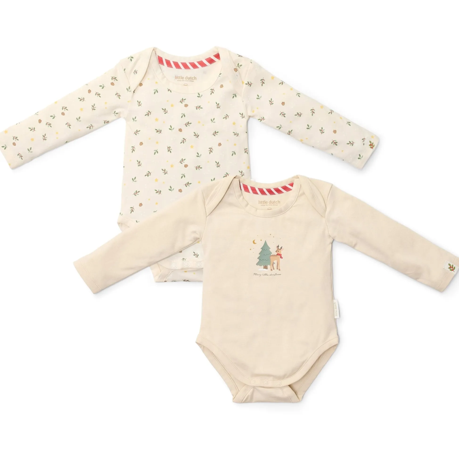 2-pack Christmas romper long sleeve – Beige