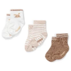 3-pack socks - Sand - Newborn Naturals - Baby Bunny