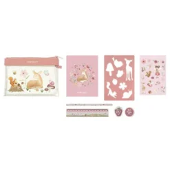 Pencil case with contents - Pink - Fairy Garden