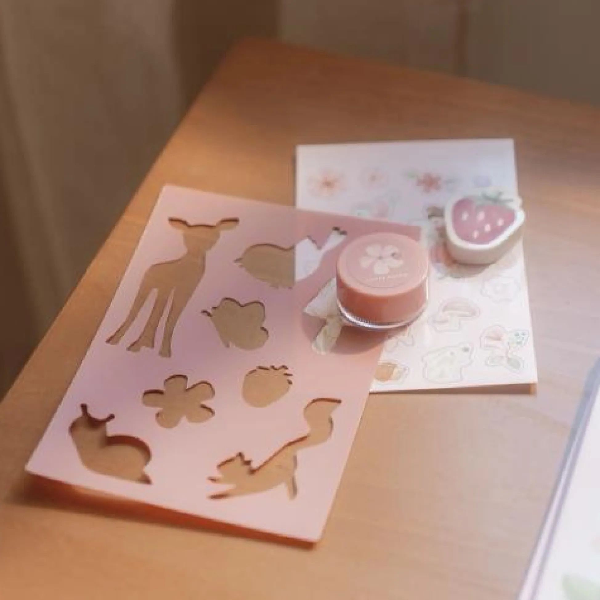 Pencil case with contents - Pink - Fairy Garden