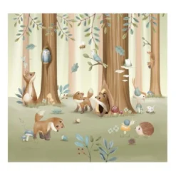 Photo wallpaper - Multicolored - Forest Friends