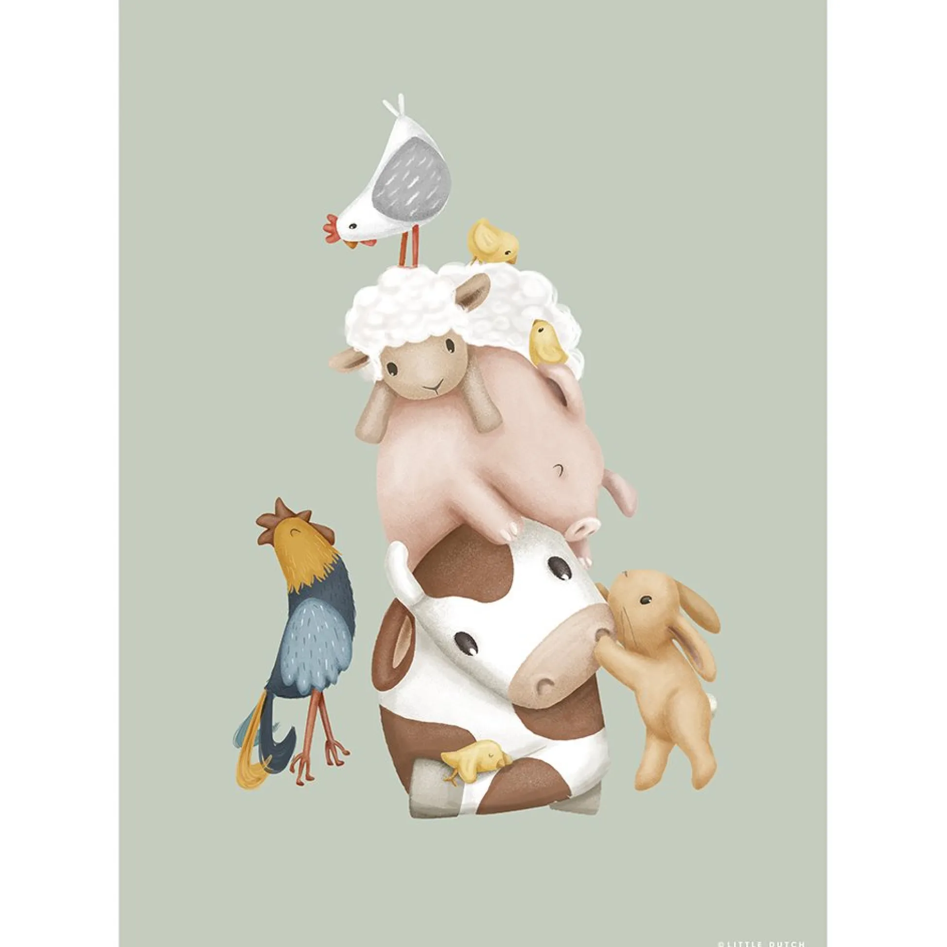 Poster - Multicolor - Size A3 - Little Farm