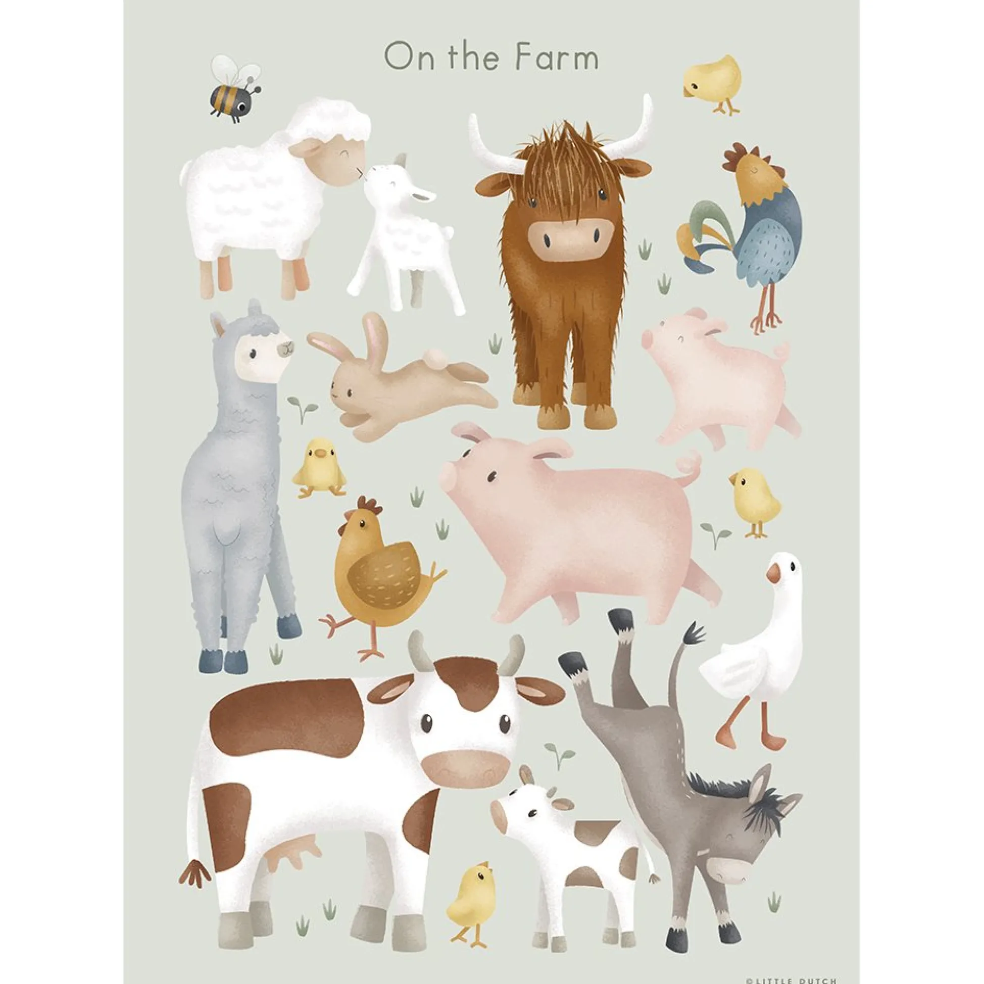 Poster - Multicolor - Size A3 - Little Farm