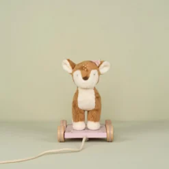 Pull Animal Deer - Pink - Fairy Garden