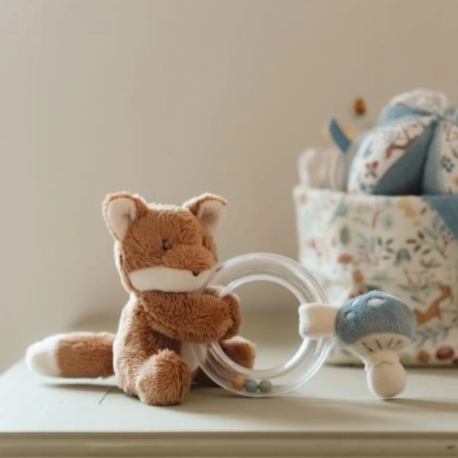 Ring rattle - Blue - Forest Friends