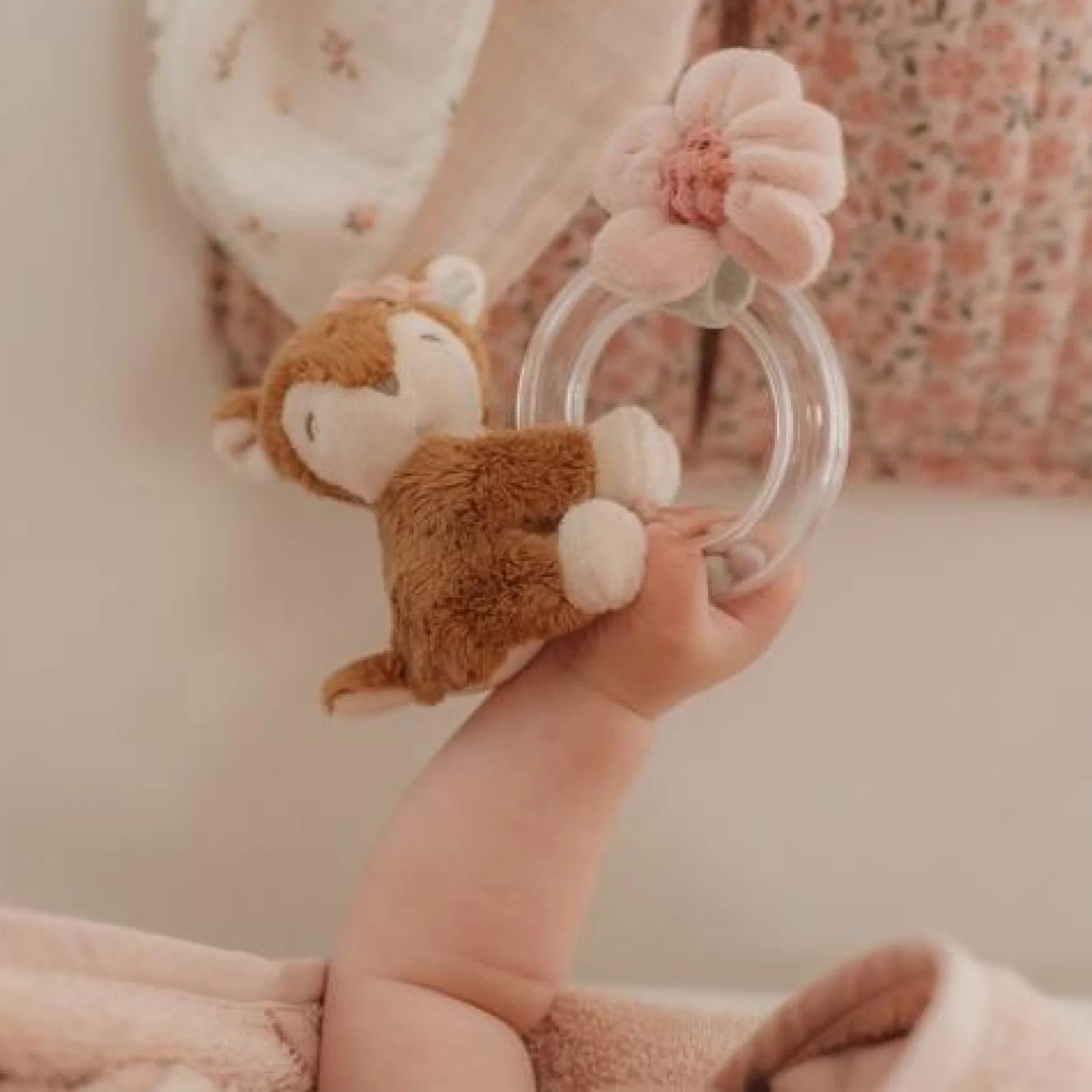 Ring Rattle - Pink - Fairy Garden