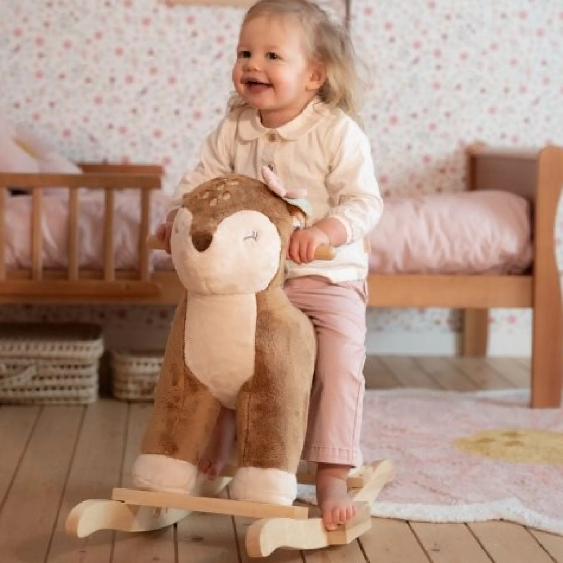Rocking Deer - Pink - Fairy Garden