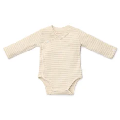 Romper crossover long sleeve - Beige - Newborn Naturals - Stripe