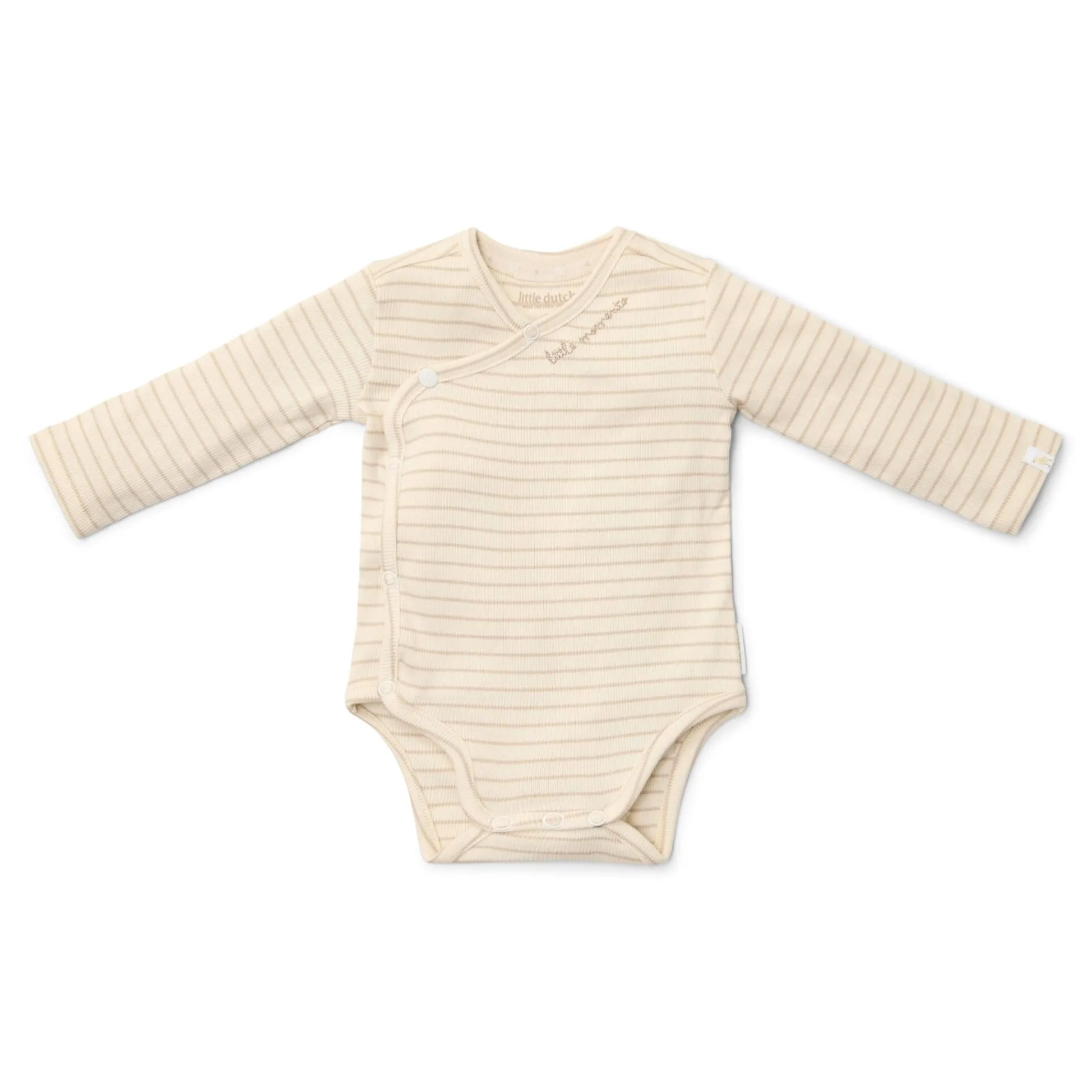 Romper crossover long sleeve - Beige - Newborn Naturals - Stripe