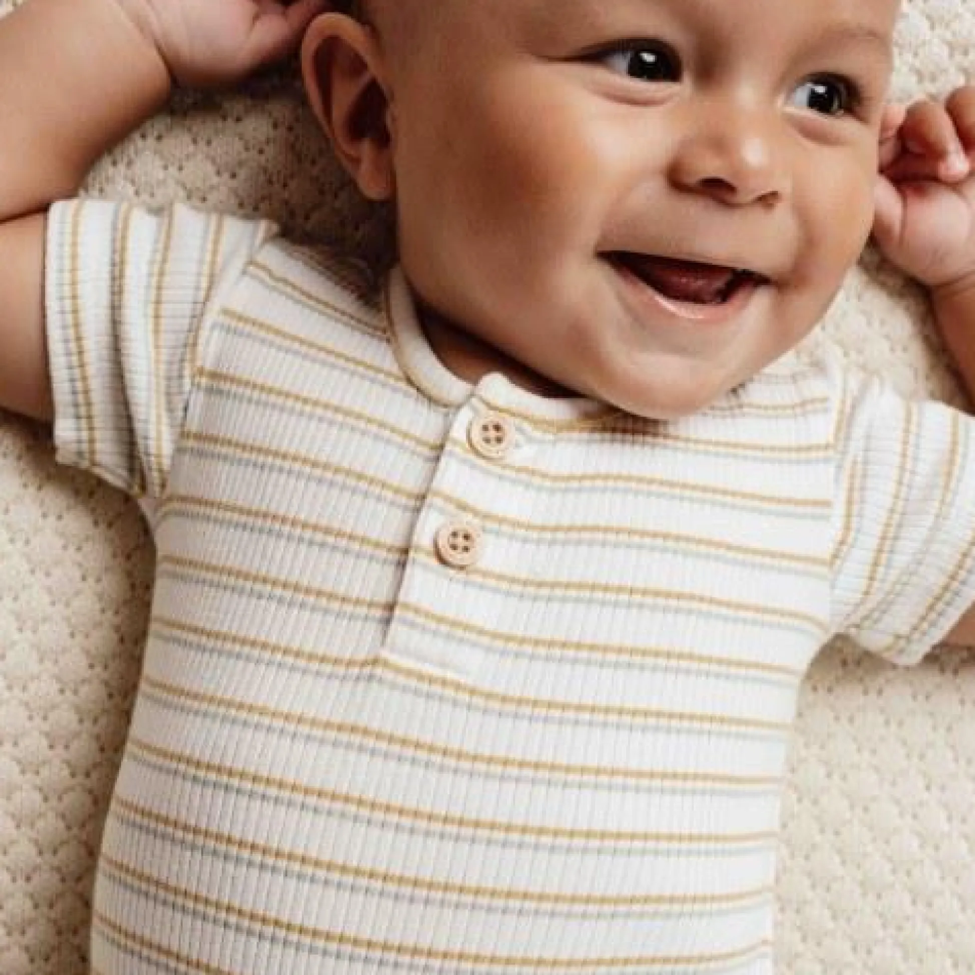 Romper short sleeve - Multicolored - Little Farm - Stripe