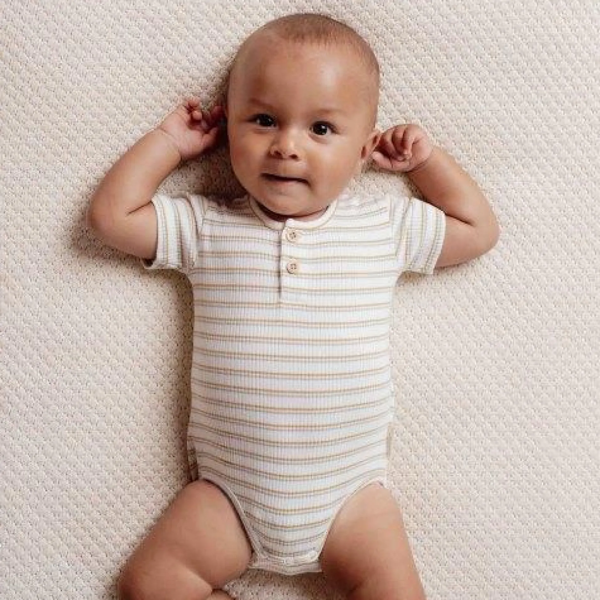 Romper short sleeve - Multicolored - Little Farm - Stripe