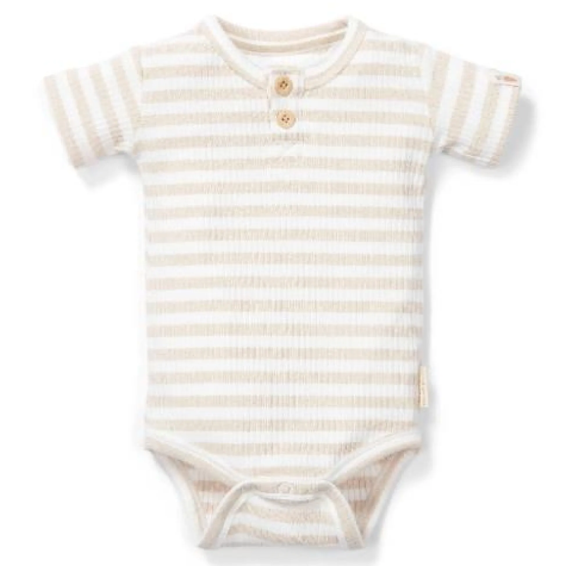 Romper Short Sleeve - Sand - Newborn Naturals