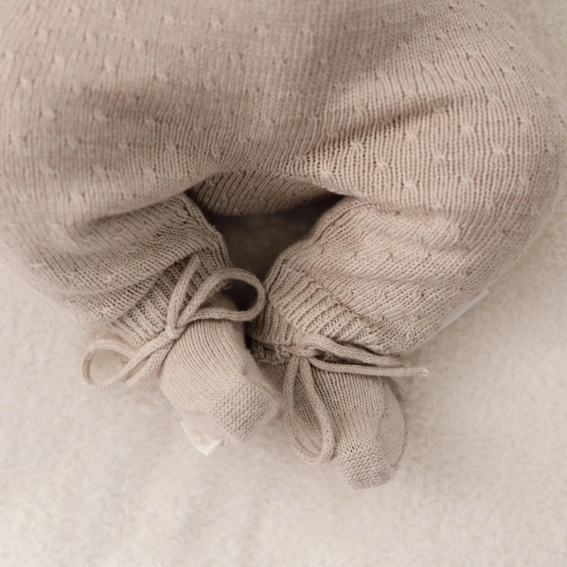 Rompersuit - Knitted - Beige - Newborn Naturals