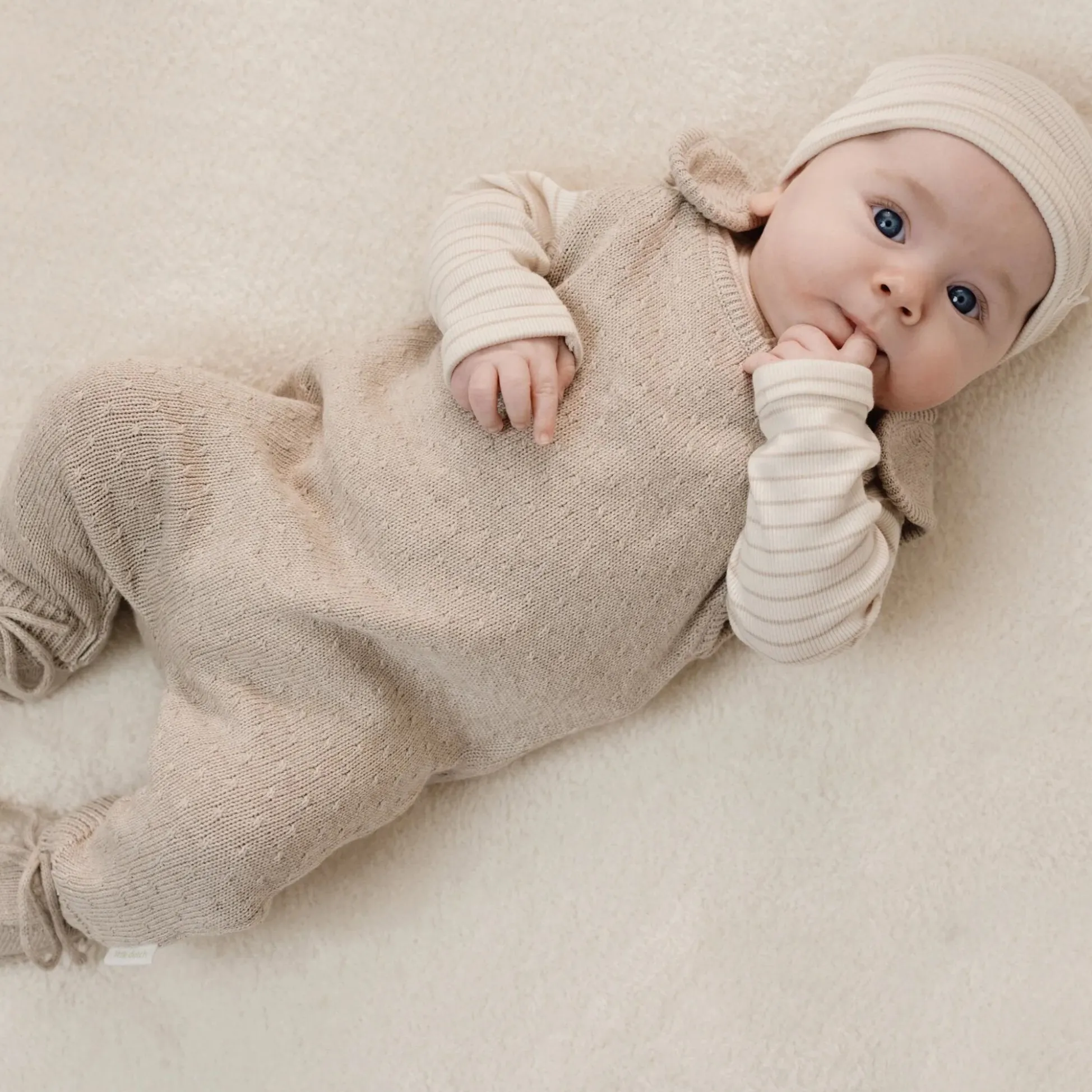 Rompersuit - Knitted - Beige - Newborn Naturals