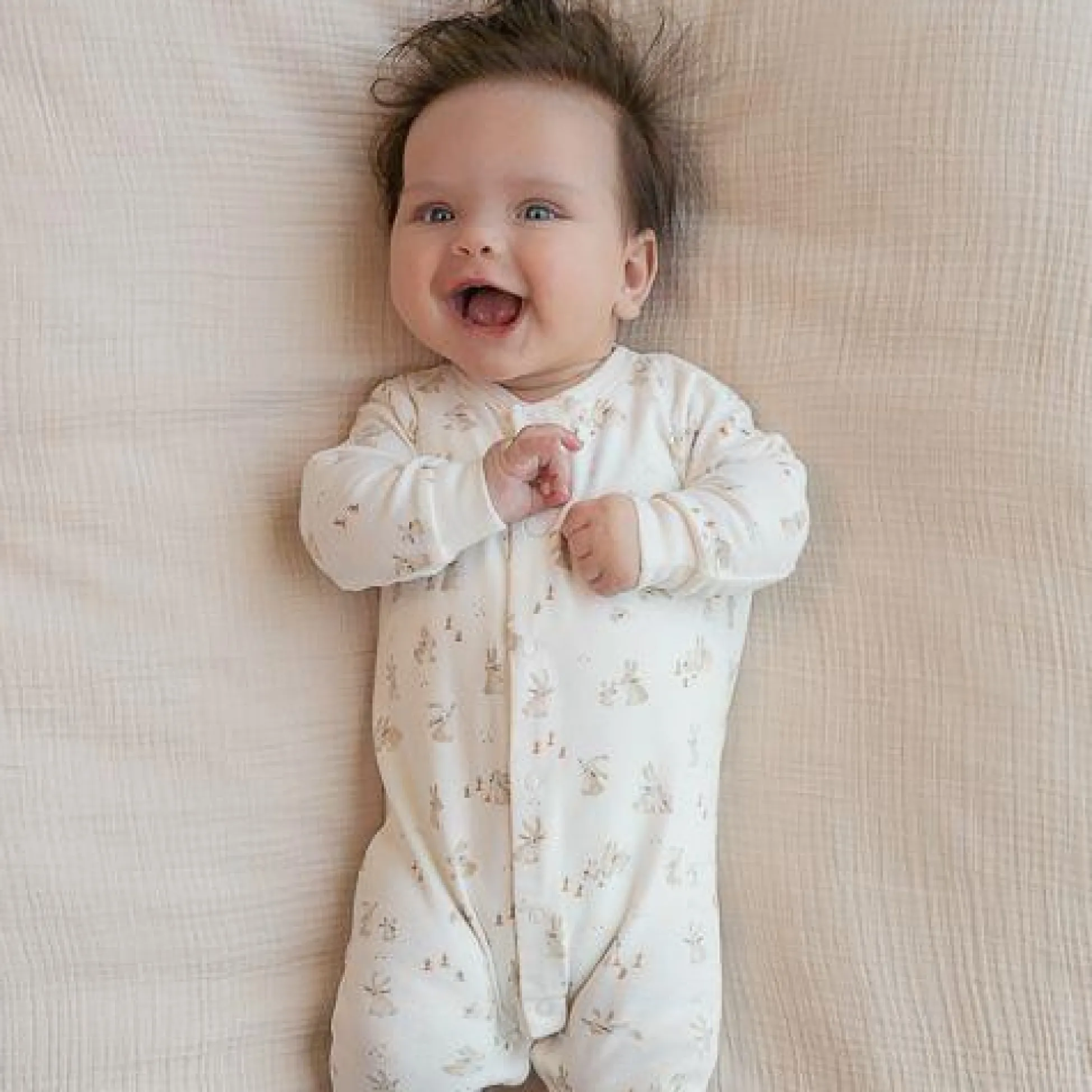 Romper - White - Newborn Naturals - Baby Bunny