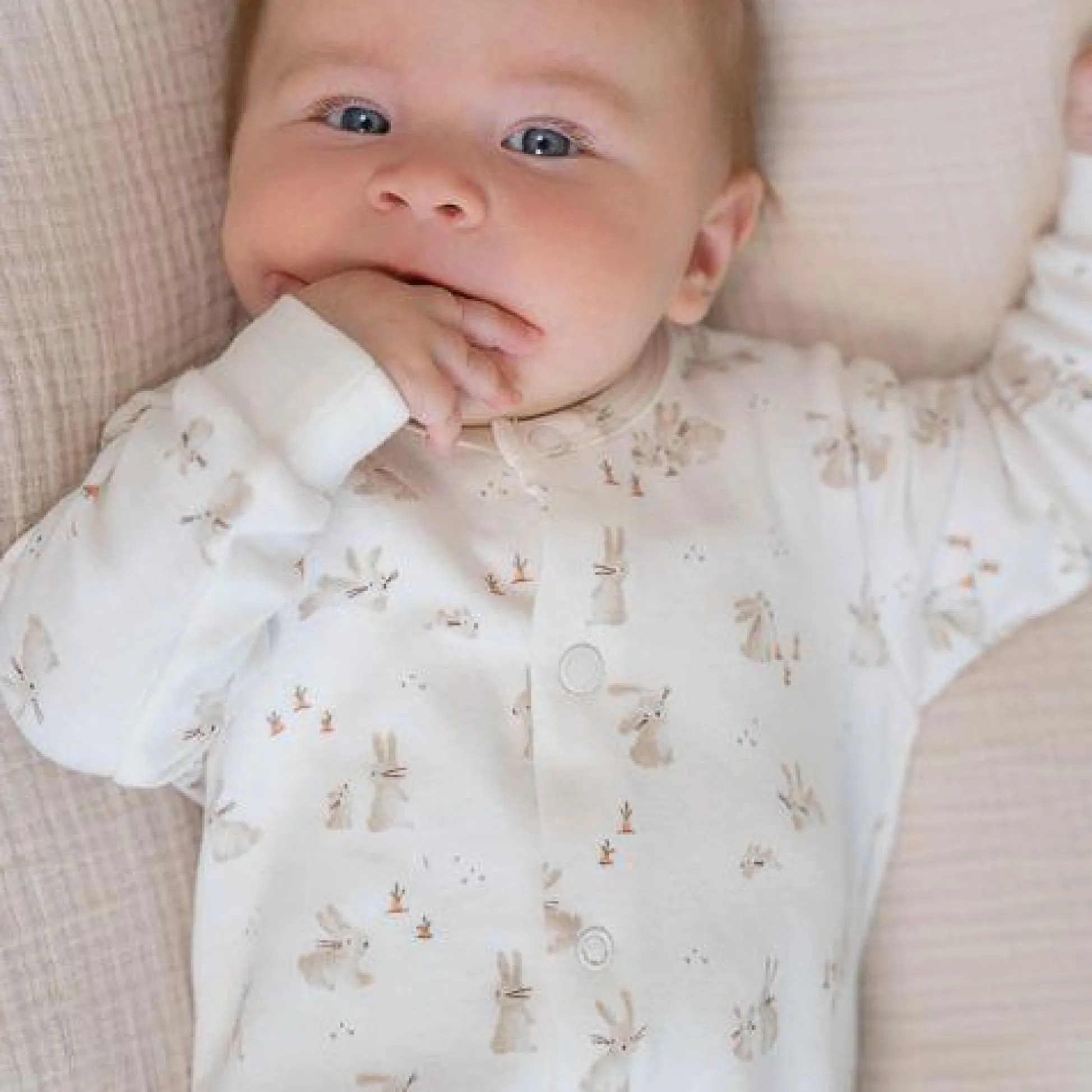 Romper - White - Newborn Naturals - Baby Bunny