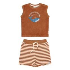 Shirt and shorts set - Brown