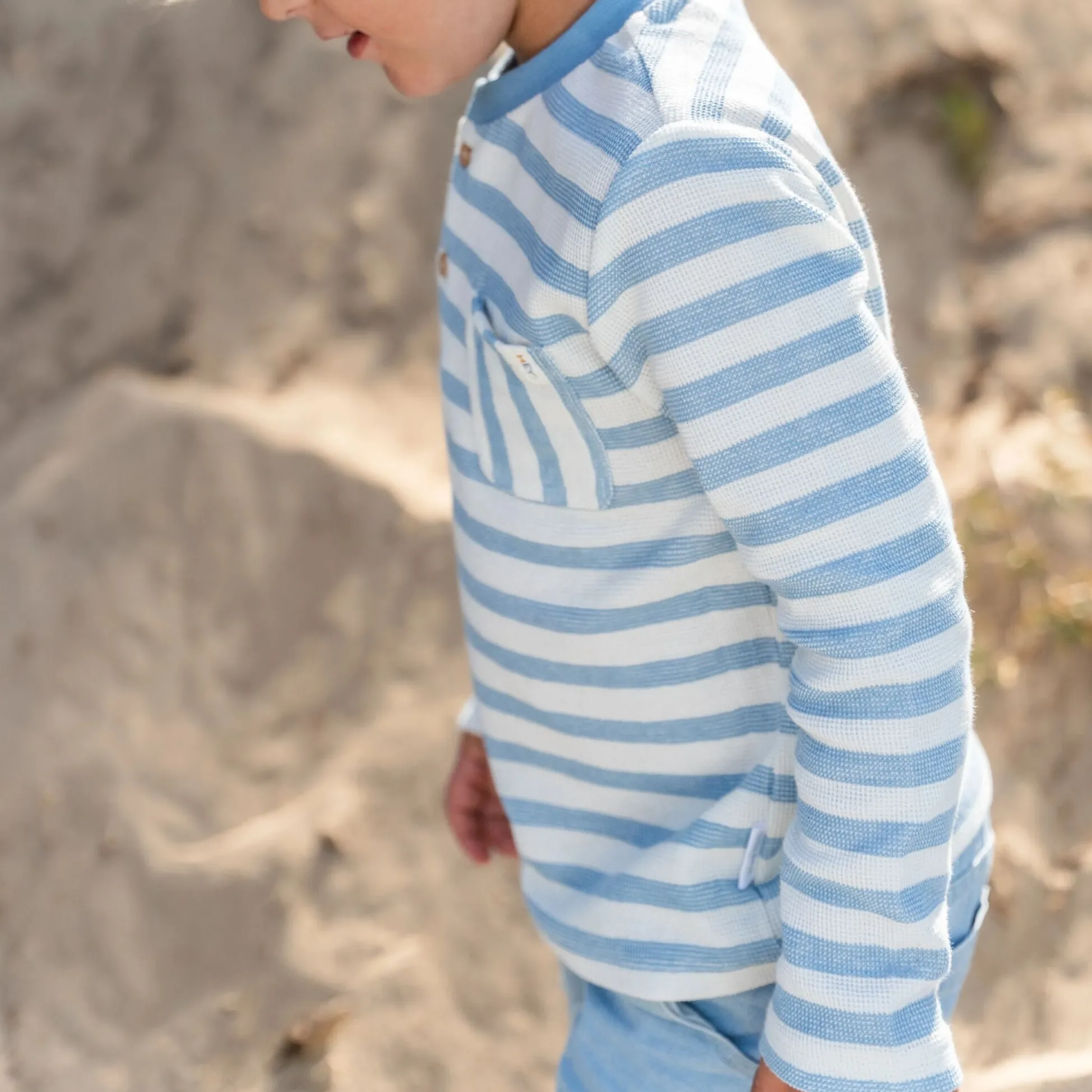 Shirt long sleeve - Blue - Steel Blue Stripe