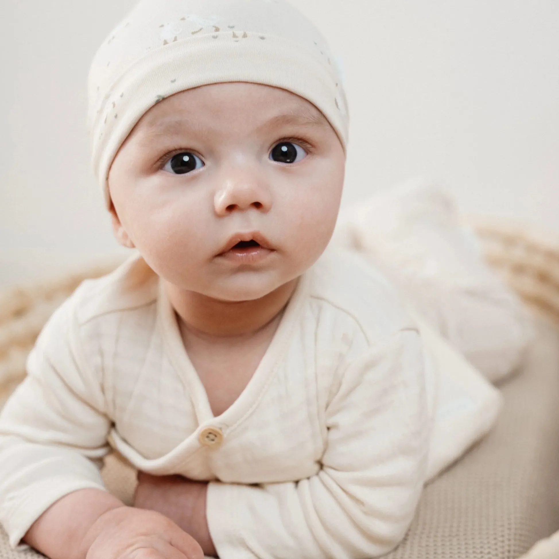 Shirt wrap long sleeve - Beige - Newborn Naturals