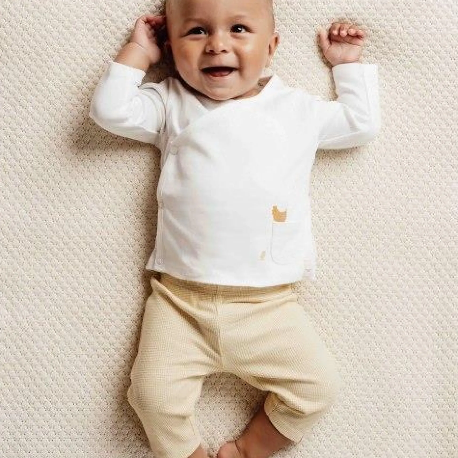 Shirt wrap long sleeve - White - Little Farm - Print