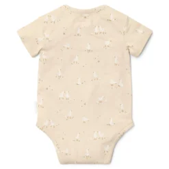 Short sleeve romper - Beige - Newborn Naturals - Little Goose