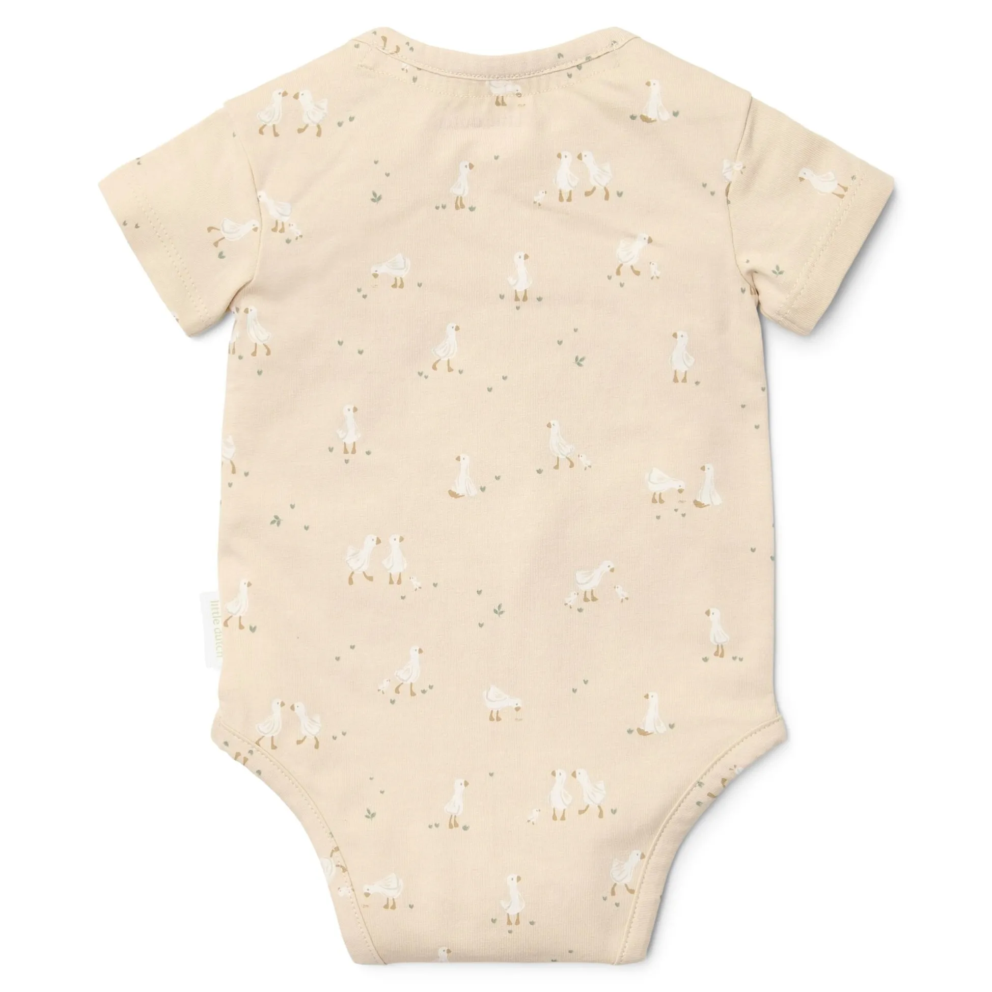 Short sleeve romper - Beige - Newborn Naturals - Little Goose