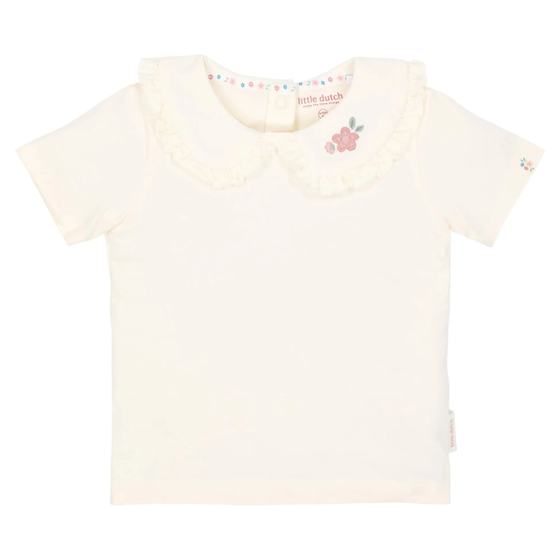 Short sleeve shirt with collar - White