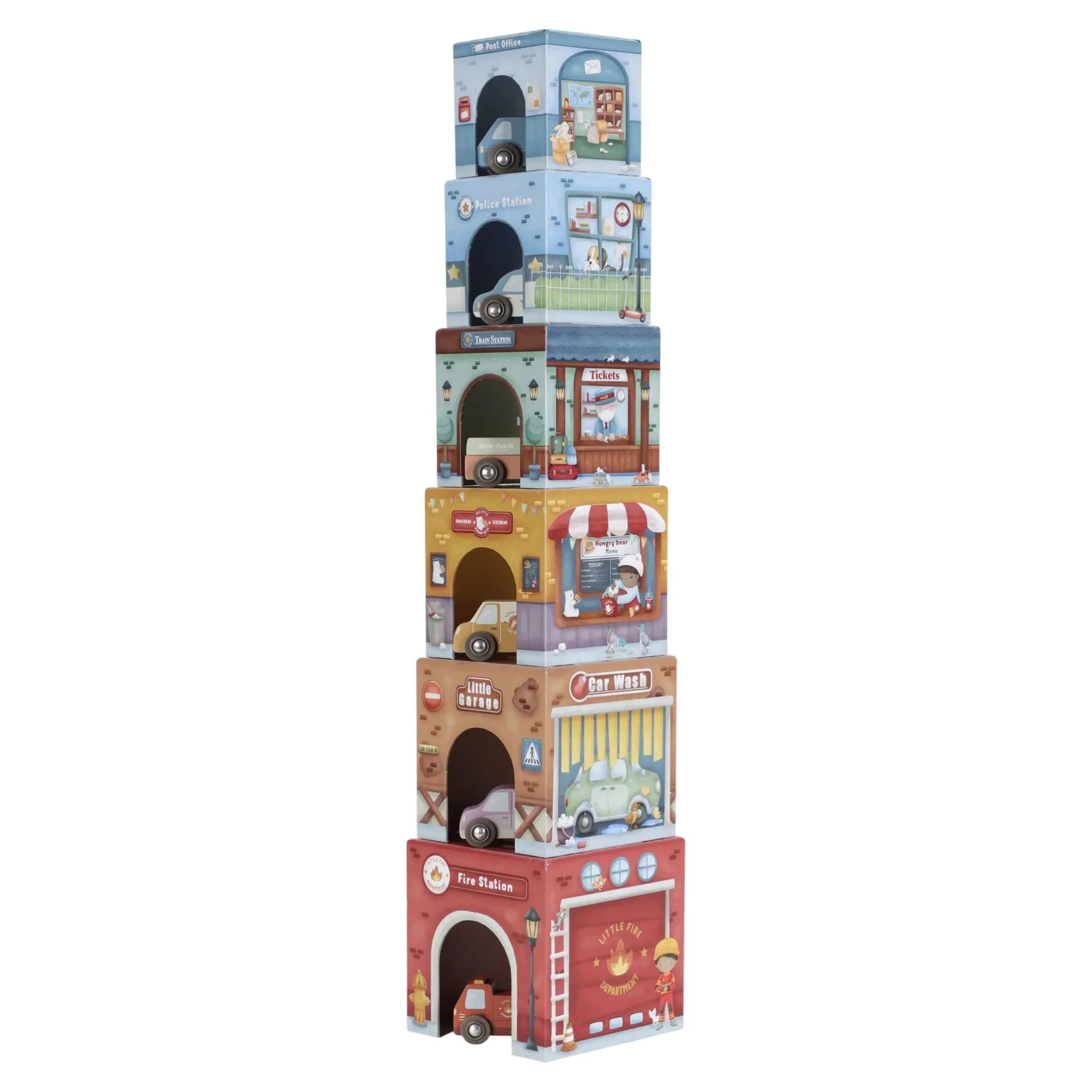 Stacking blocks with cars – Multicolored – Essentials