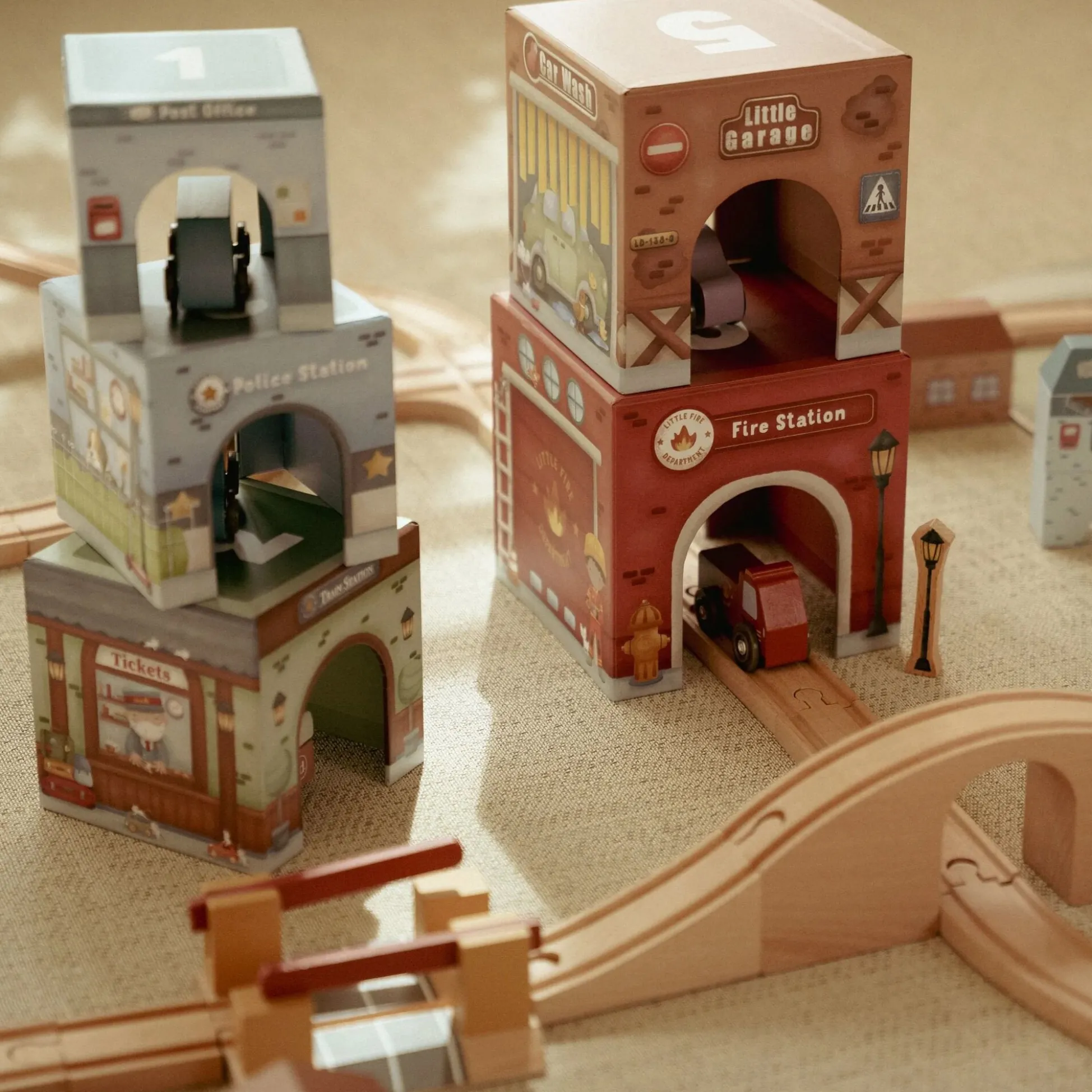 Stacking blocks with cars – Multicolored – Essentials
