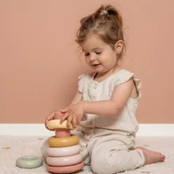Stacking rings Pink plastic